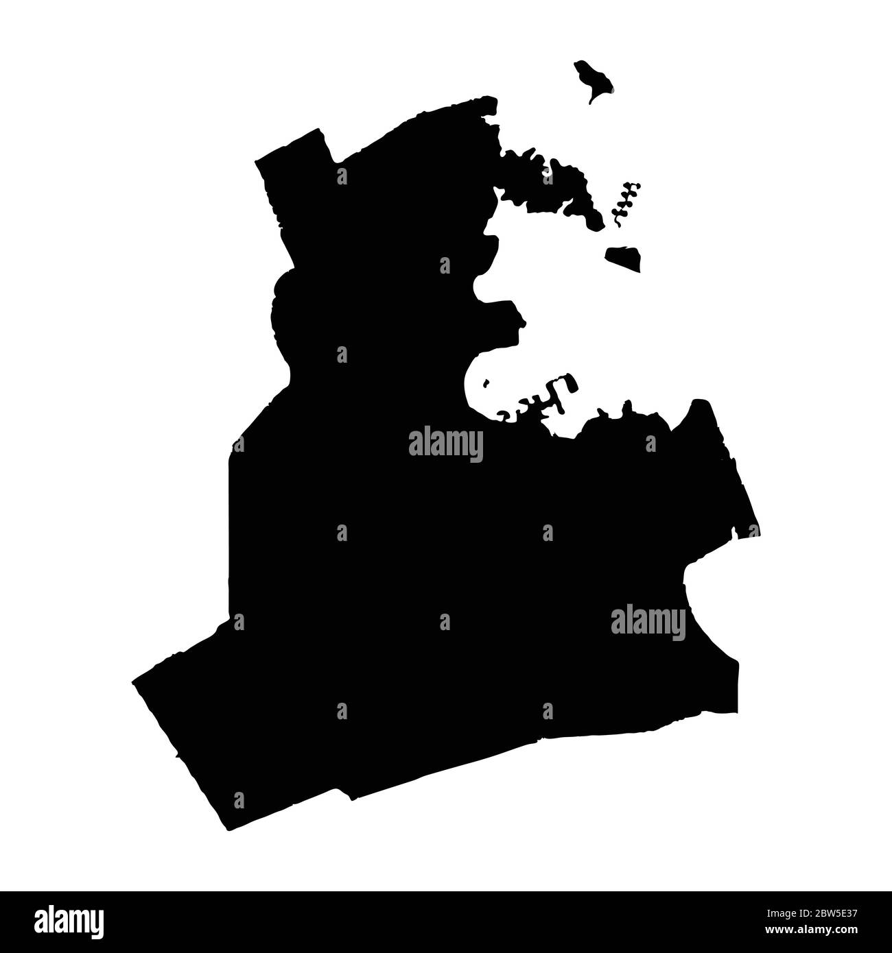 Vector map Doha. Isolated vector Illustration. Black on White ...