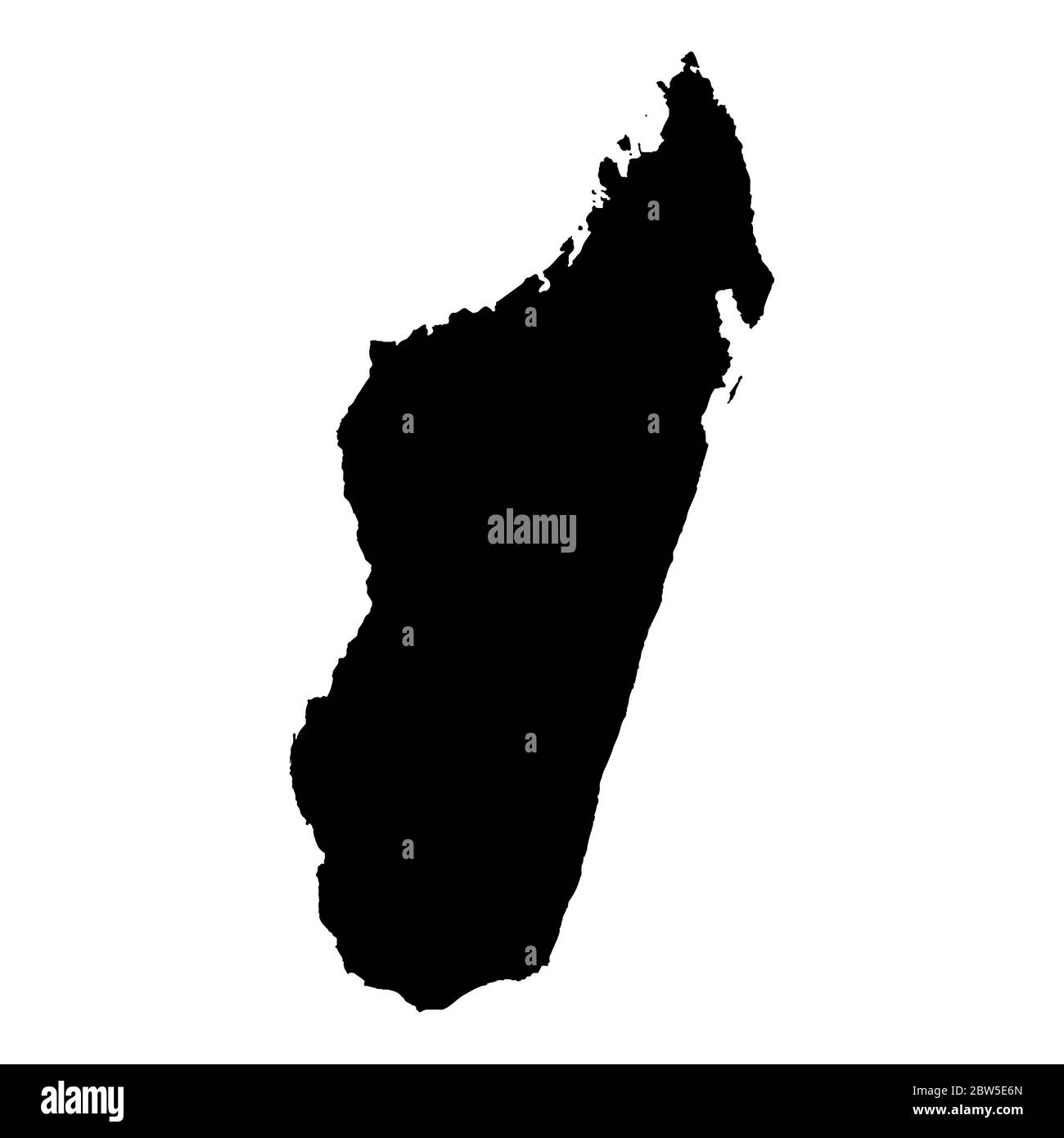 Vector map Madagascar. Isolated vector Illustration. Black on White background. EPS 10 Illustration. Stock Vector