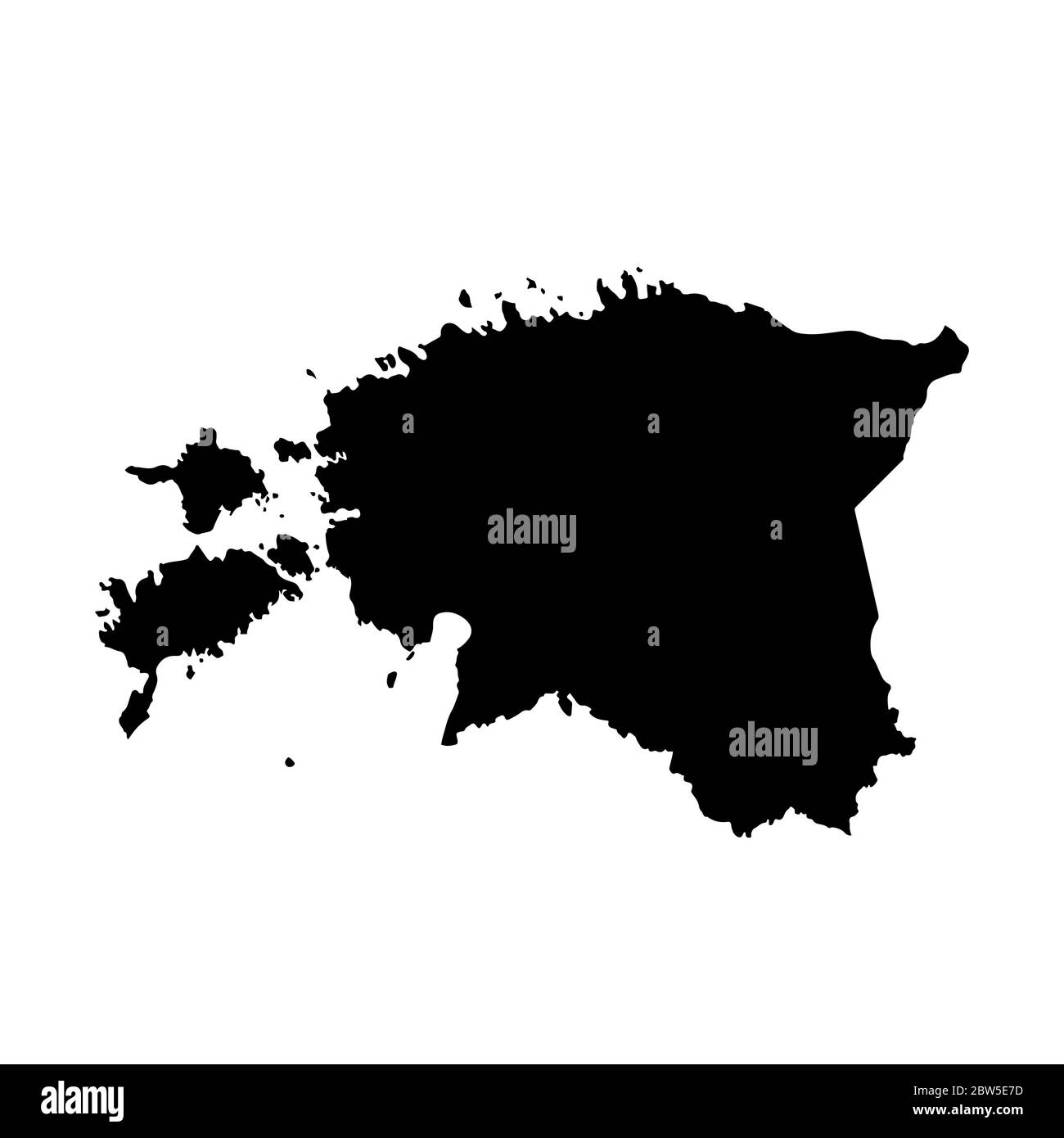 Vector map Estonia. Isolated vector Illustration. Black on White background. EPS 10 Illustration. Stock Vector