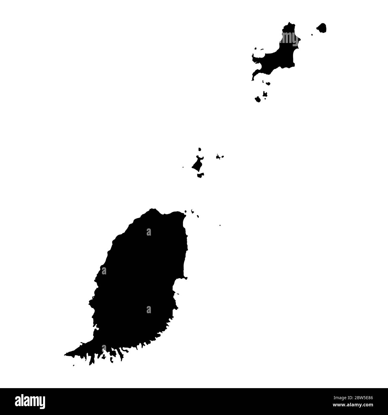 Vector map Grenada. Isolated vector Illustration. Black on White background. EPS 10 Illustration. Stock Vector