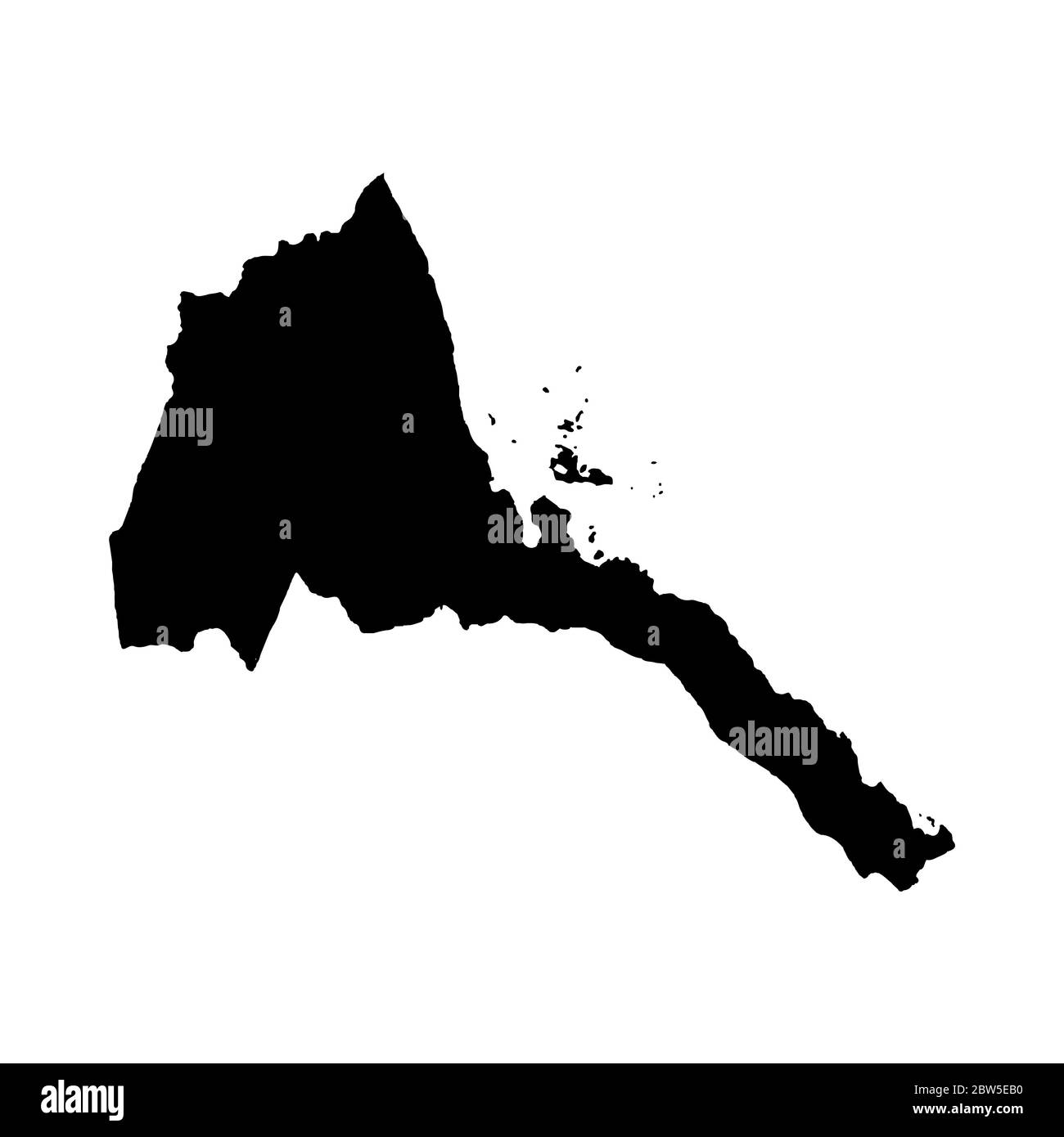 Vector map Eritrea. Isolated vector Illustration. Black on White background. EPS 10 Illustration. Stock Vector
