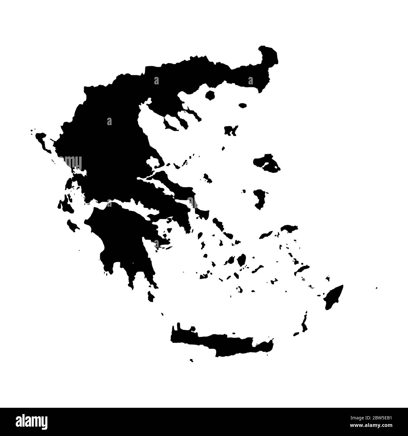 Vector map Greece. Isolated vector Illustration. Black on White background. EPS 10 Illustration. Stock Vector