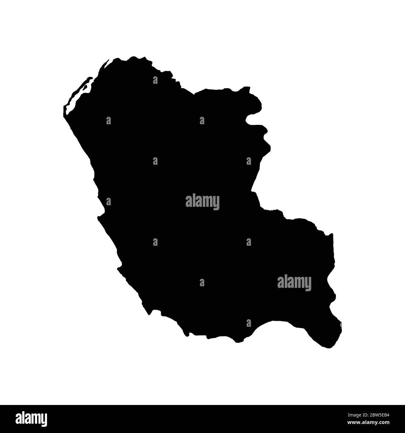 Vector map Luanda. Isolated vector Illustration. Black on White background. EPS 10 Illustration. Stock Vector