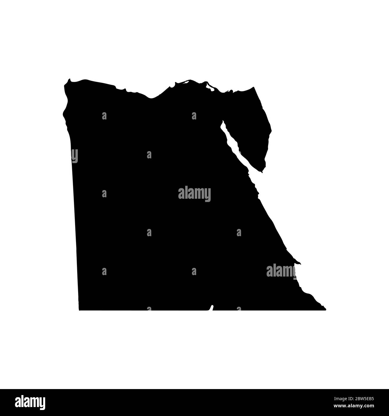 Vector map Egypt. Isolated vector Illustration. Black on White ...