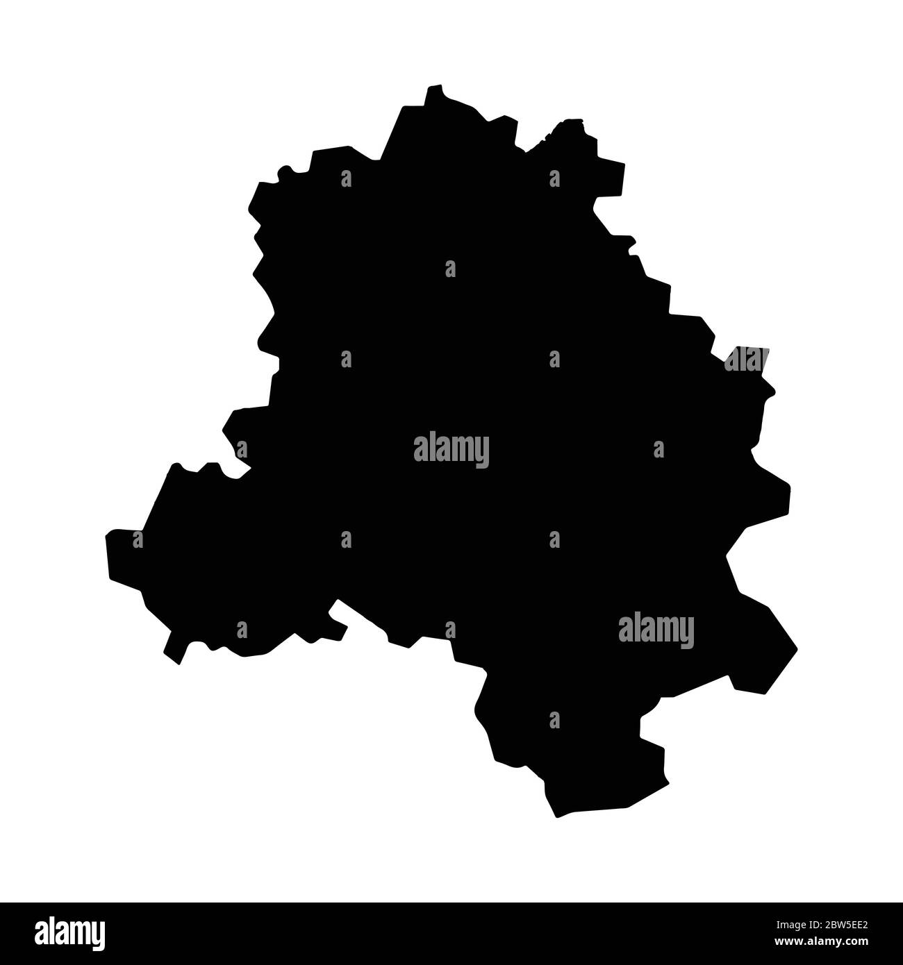 Vector map New Delhi. Isolated vector Illustration. Black on White background. EPS 10 Illustration. Stock Vector
