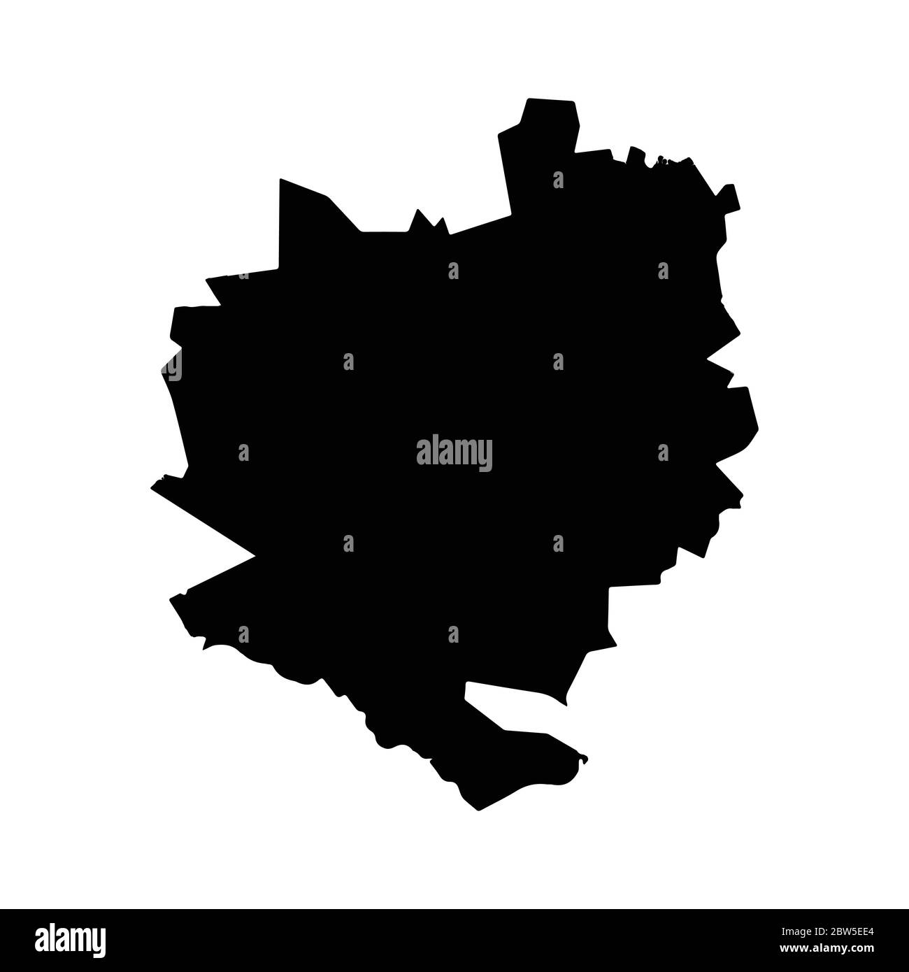 Vector map Harare. Isolated vector Illustration. Black on White background. EPS 10 Illustration. Stock Vector