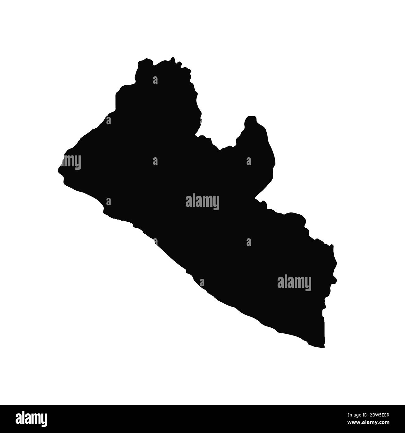 Vector map Liberia. Isolated vector Illustration. Black on White background. EPS 10 Illustration. Stock Vector