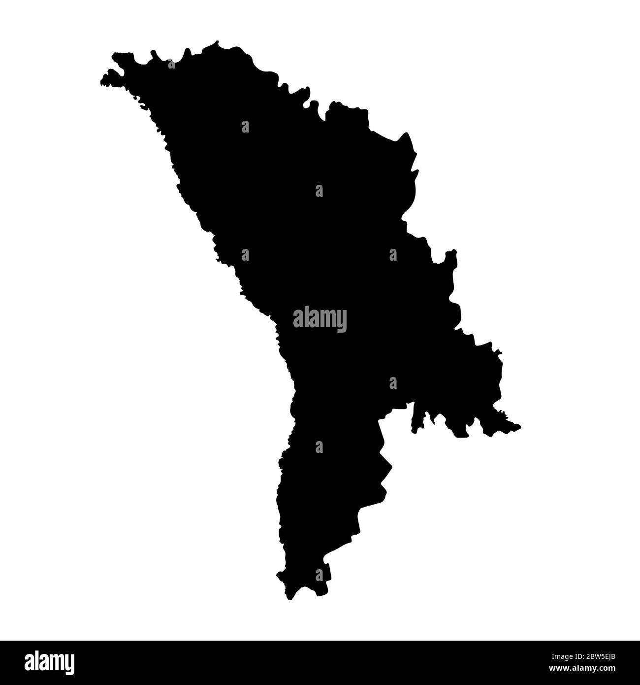 Vector map Moldova. Isolated vector Illustration. Black on White background. EPS 10 Illustration. Stock Vector
