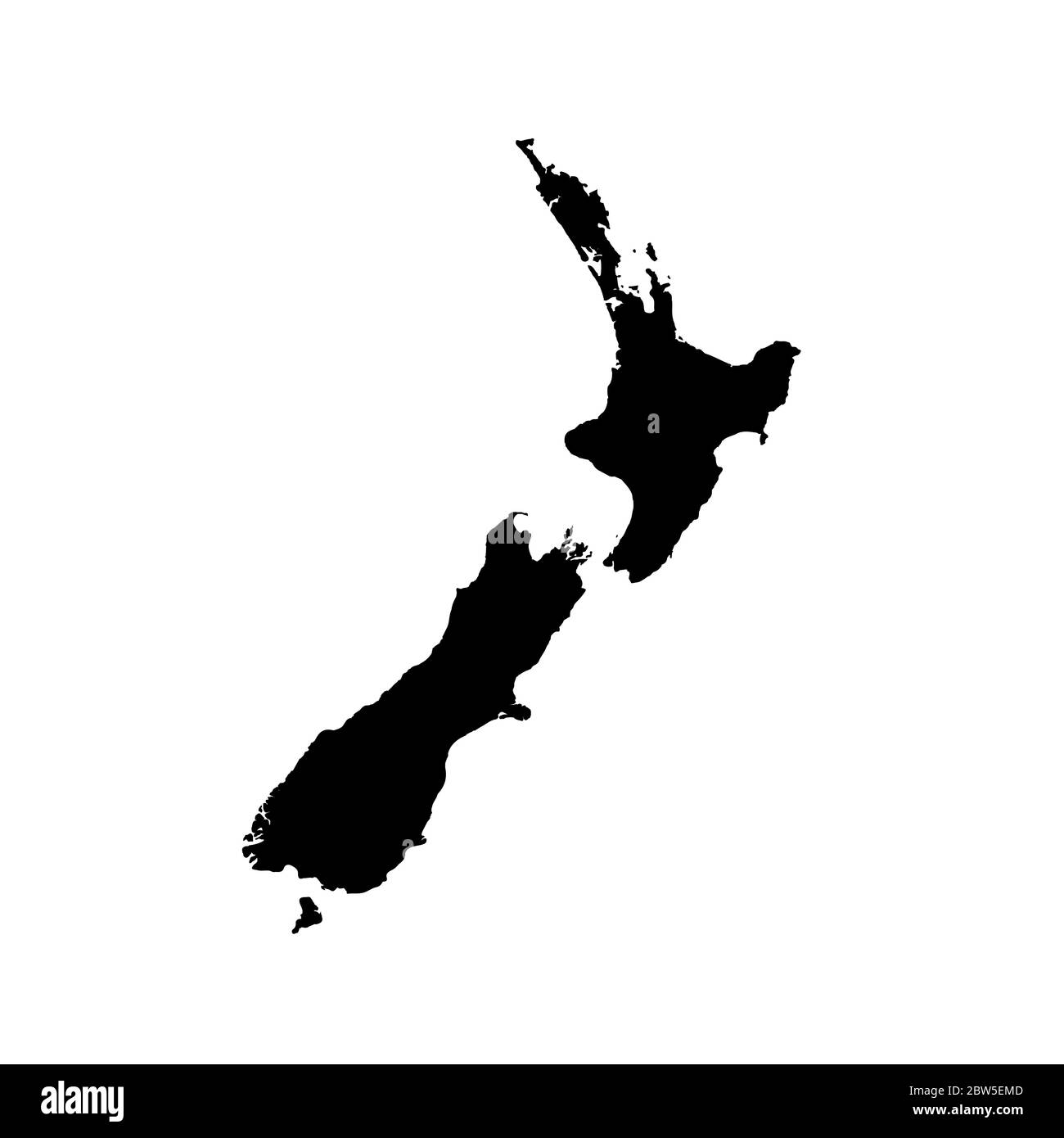 Vector map New Zealand. Isolated vector Illustration. Black on White background. EPS 10 Illustration. Stock Vector