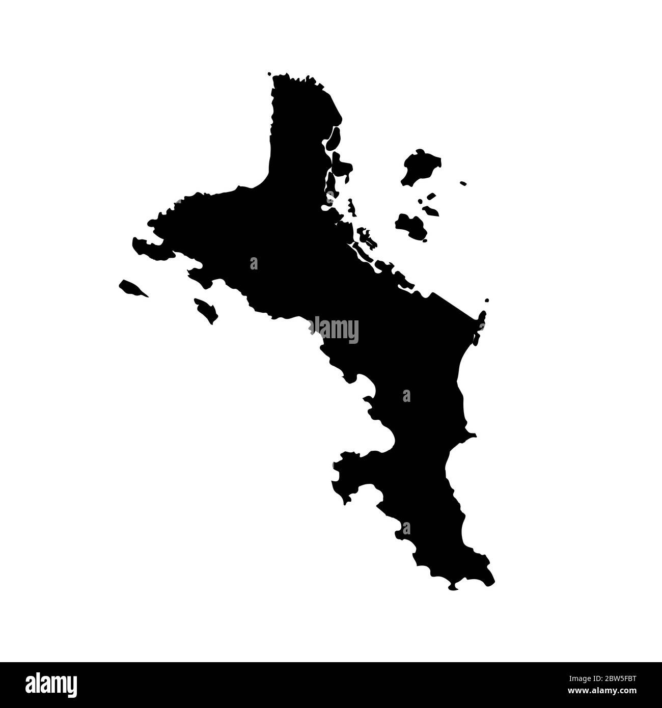 Vector map Seychelles. Isolated vector Illustration. Black on White background. EPS 10 Illustration. Stock Vector