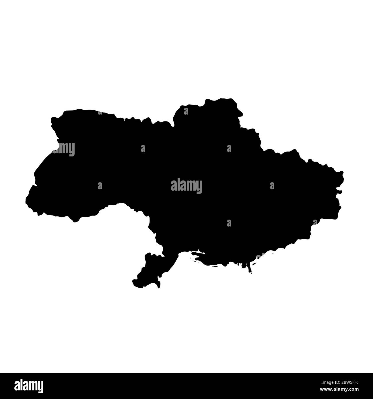 Vector map Ukraine. Isolated vector Illustration. Black on White background. EPS 10 Illustration. Stock Vector