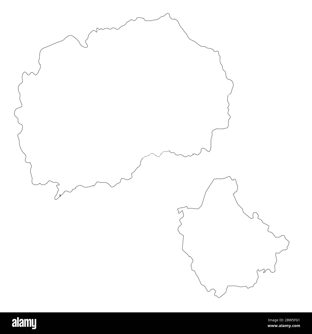 Vector map North Macedonia and Skopje. Country and capital. Isolated vector Illustration. Outline. EPS 10 Illustration. Stock Vector