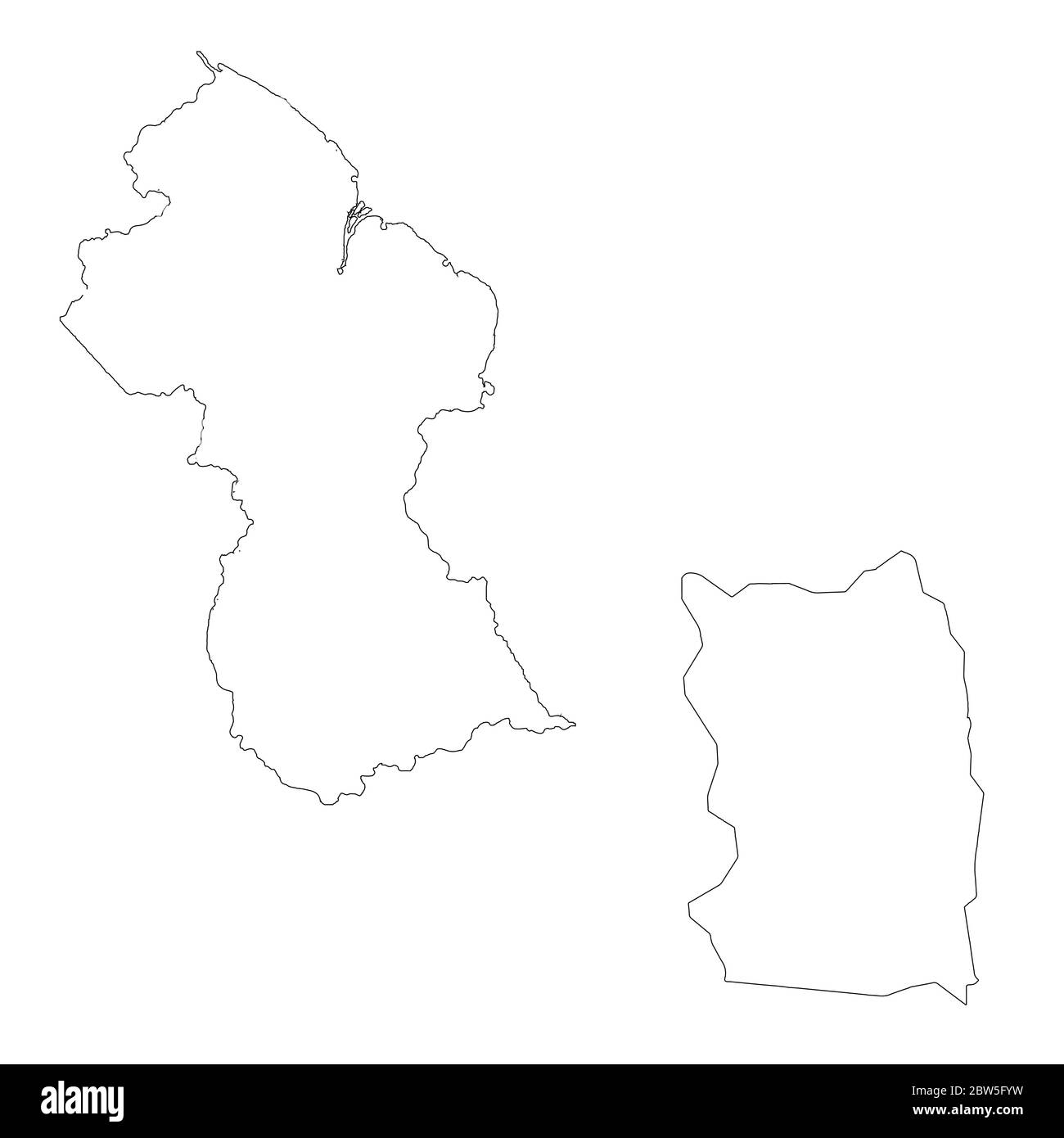 Blank Map Of Guyana Vector Map Guyana And Georgetown. Country And Capital. Isolated Vector  Illustration. Outline. Eps 10 Illustration Stock Vector Image & Art - Alamy