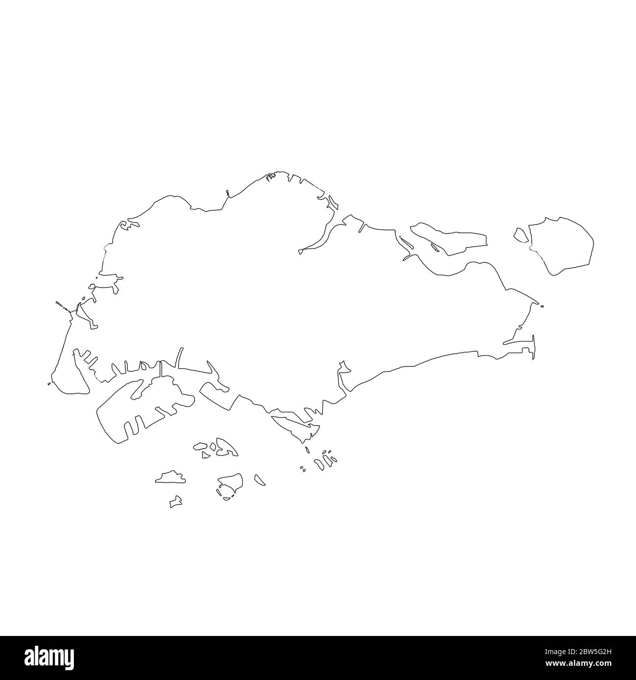 Singapore Map Black And White Singapore City Map Black And White Stock Photos & Images - Alamy