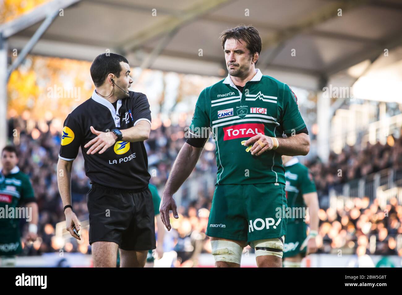 PAU, FRANCE - DECEMBER 03 : Julien Pierre during the Top 14 match between Section Paloise and ASM Clermont at Stade du Hameau. Stock Photo
