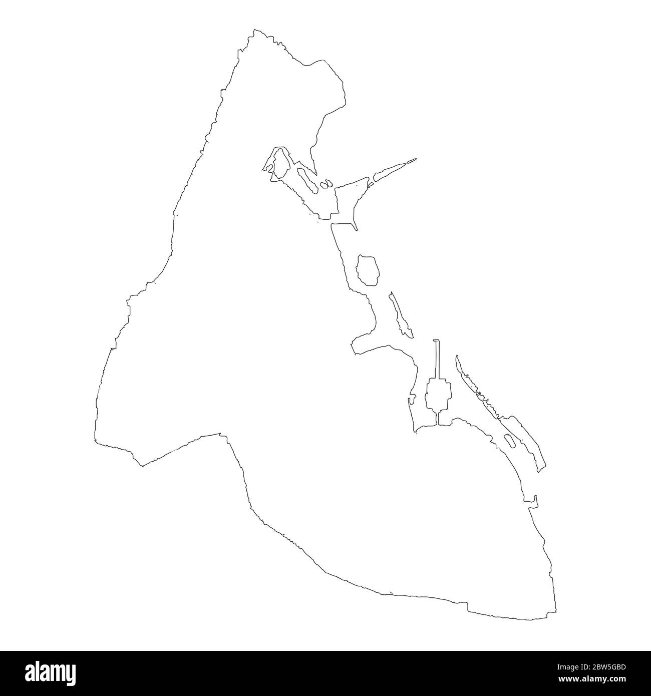 Vector map Sri Jayawardenepura Kotte. Isolated vector Illustration. Outline. EPS 10 Illustration. Stock Vector