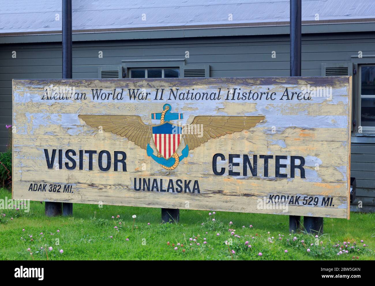 World War 2 Museum, Dutch Harbor, Amaknak Island, Aleutian Islands, Alaska, USA Stock Photo