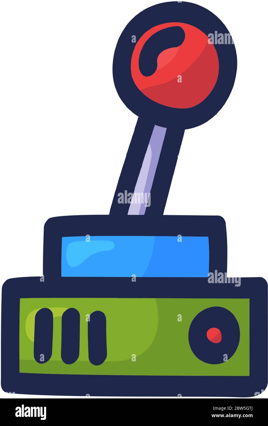 Joystick for video game. Controller buttons hand-drawn in doodle-style vector icon. Vector illustration Stock Vector