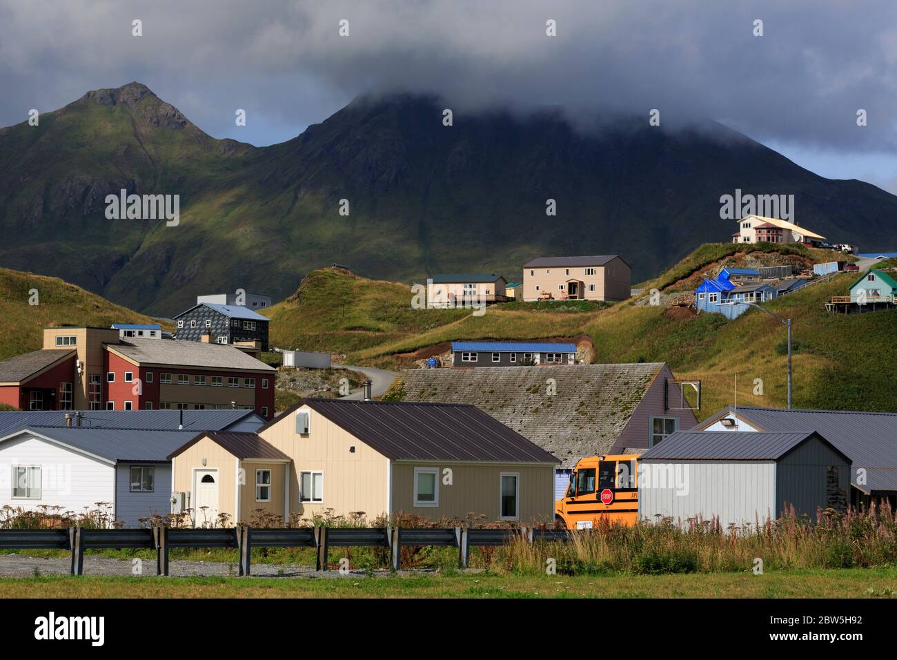 City of Unalaska, Aleutian Islands, Alaska, USA Stock Photo