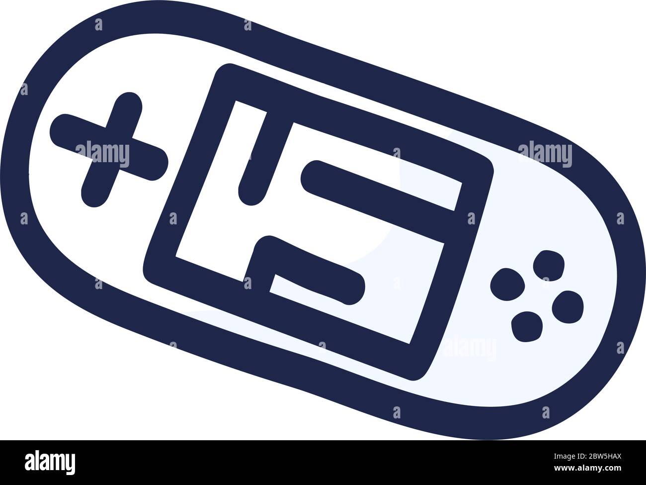 Joystick for video game. Controller buttons hand-drawn in doodle-style vector icon. Vector illustration Stock Vector