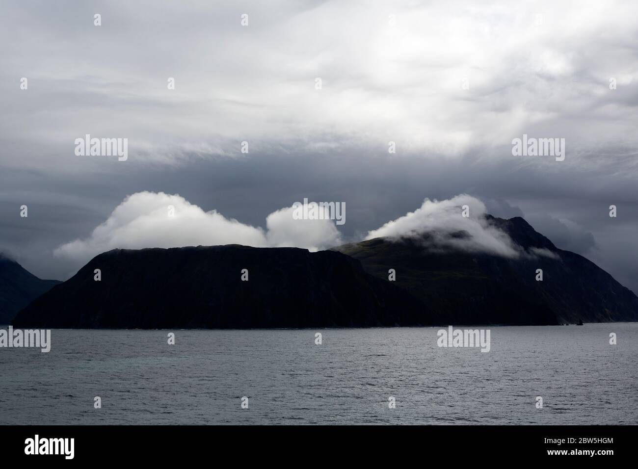 Mount Ballyhoo, Dutch Harbor, Amaknak  Island, Aleutian Islands, Alaska, USA Stock Photo