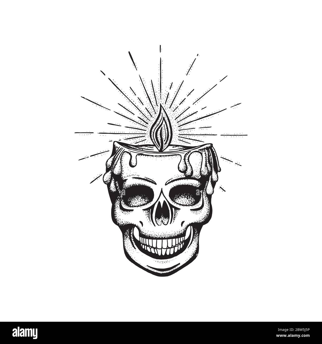 Skull And Candle Drawing