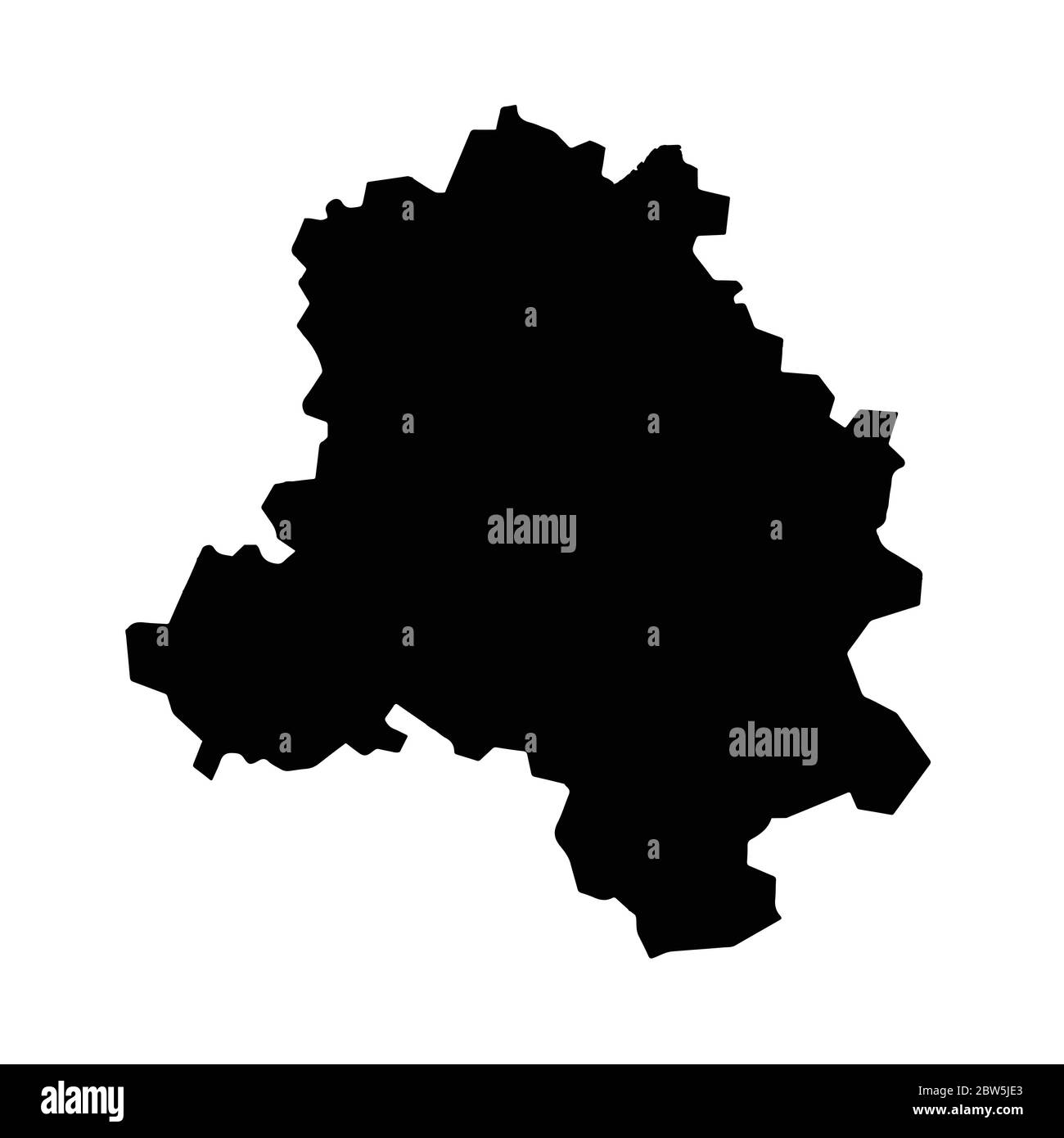 Vector map New Delhi. Isolated vector Illustration. Black on White background. EPS 10 Illustration. Stock Vector