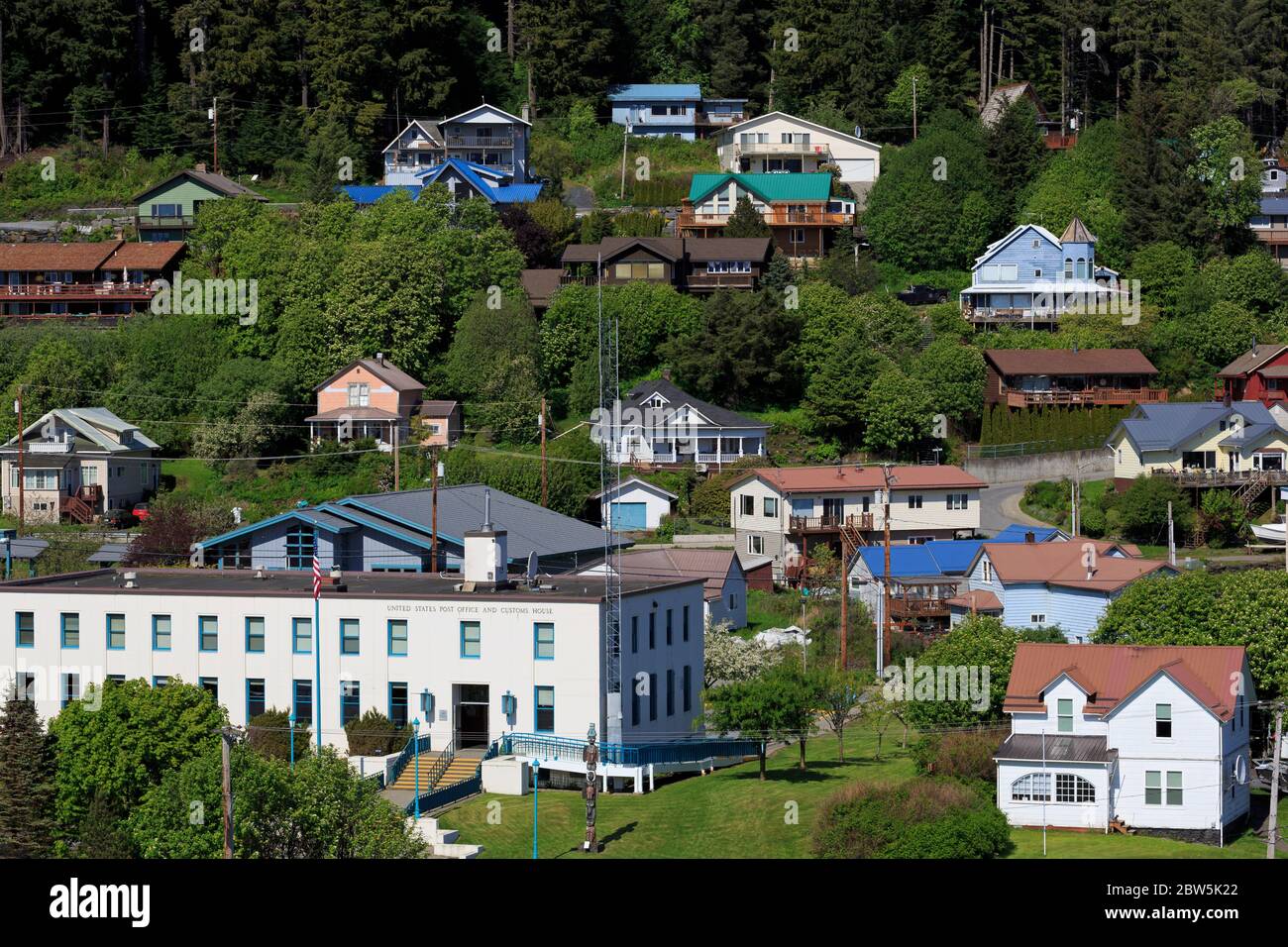 Post Office Building, Wrangel, Alaska, USA Stock Photo Alamy