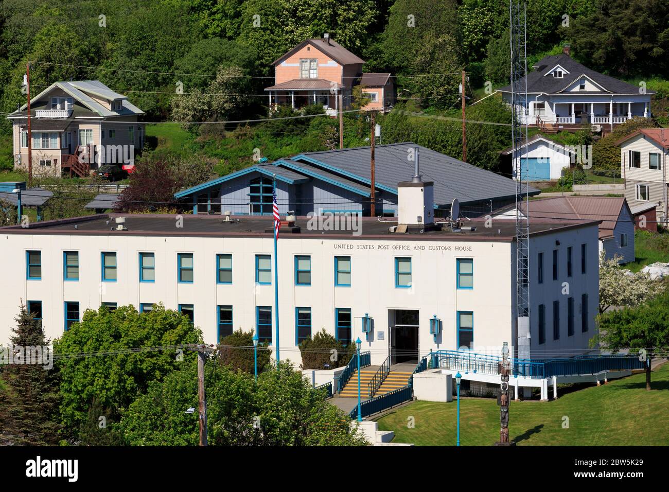 Post Office Building, Wrangel, Alaska, USA Stock Photo Alamy