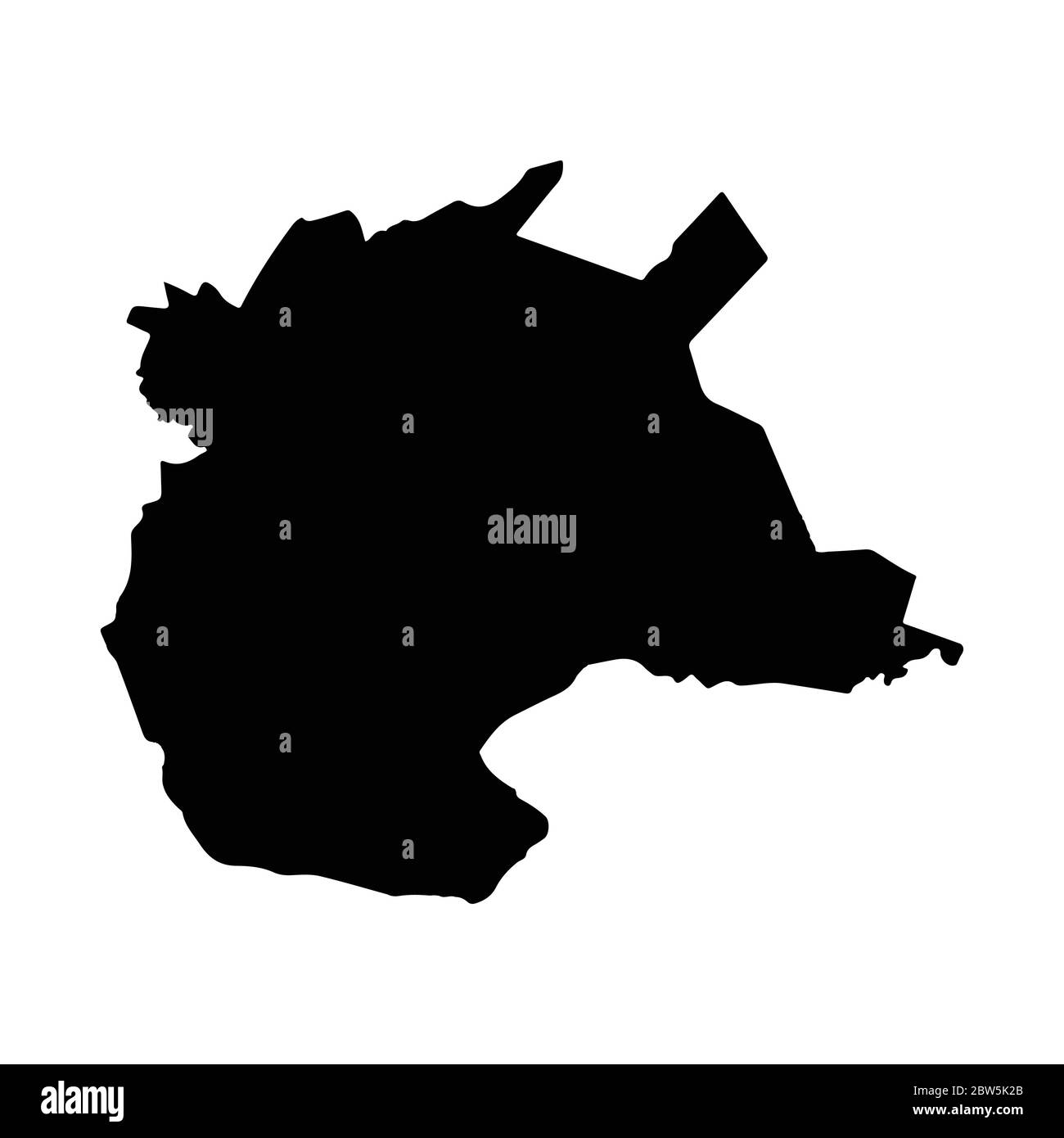 Vector map Nur Sultan. Isolated vector Illustration. Black on White