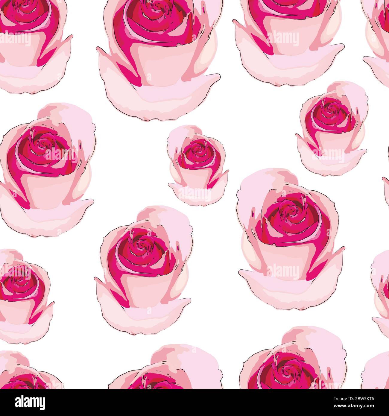 Seamless Floral Pink Roses Pattern. Vector Illustration. Floral ...