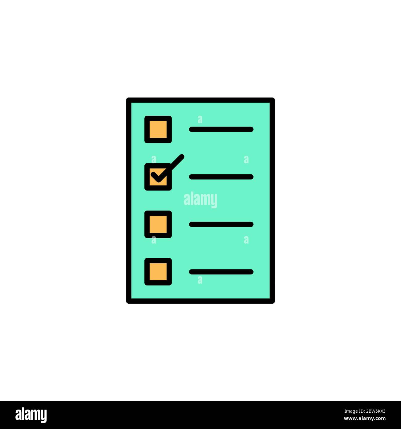 Voting Bulletin line icon. Election of political system, President, government concept thin line logo. National referendum. Checkmark label. Vector il Stock Vector