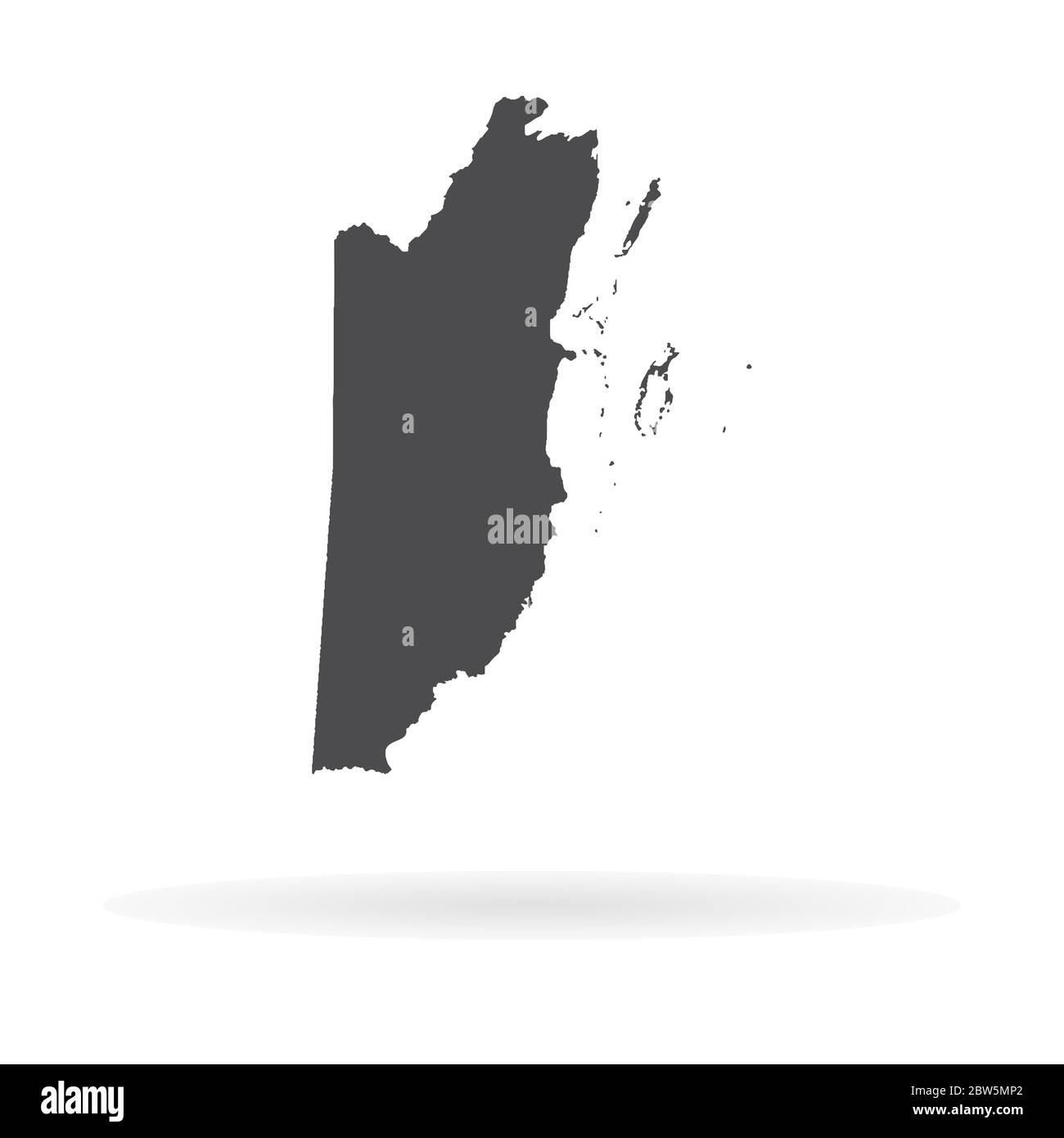 Vector map Belize. Isolated vector Illustration. Black on White ...
