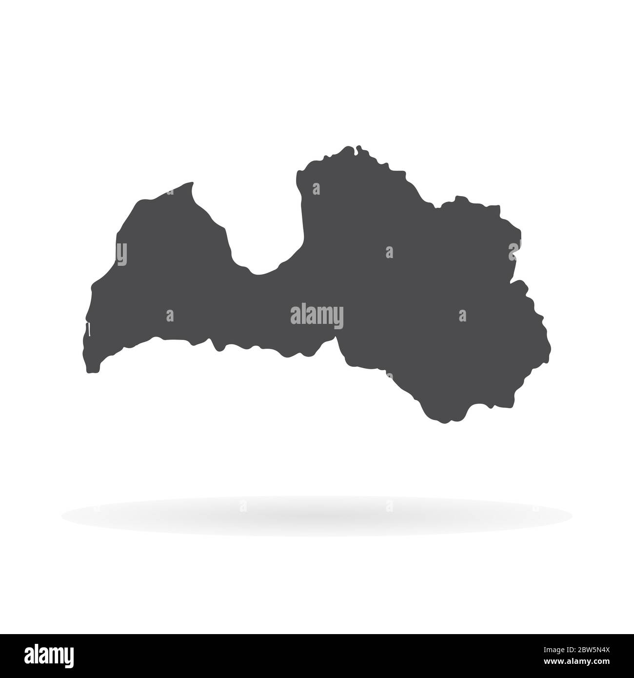 Vector map Latvia. Isolated vector Illustration. Black on White background. EPS 10 Illustration. Stock Vector
