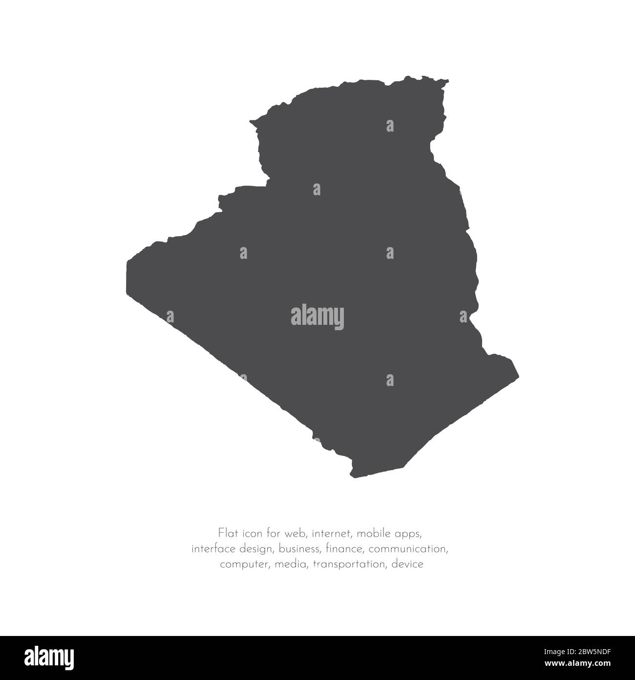 Vector map Algeria. Isolated vector Illustration. Black on White background. EPS 10 Illustration. Stock Vector