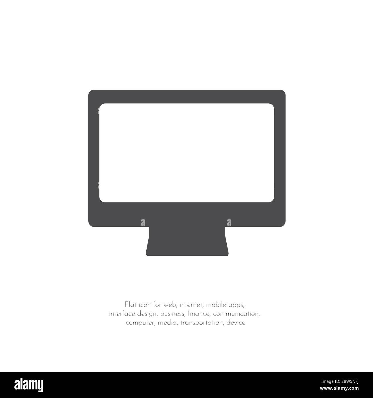 Computer monitor icon. Flat style design. Vector Illustration Stock ...