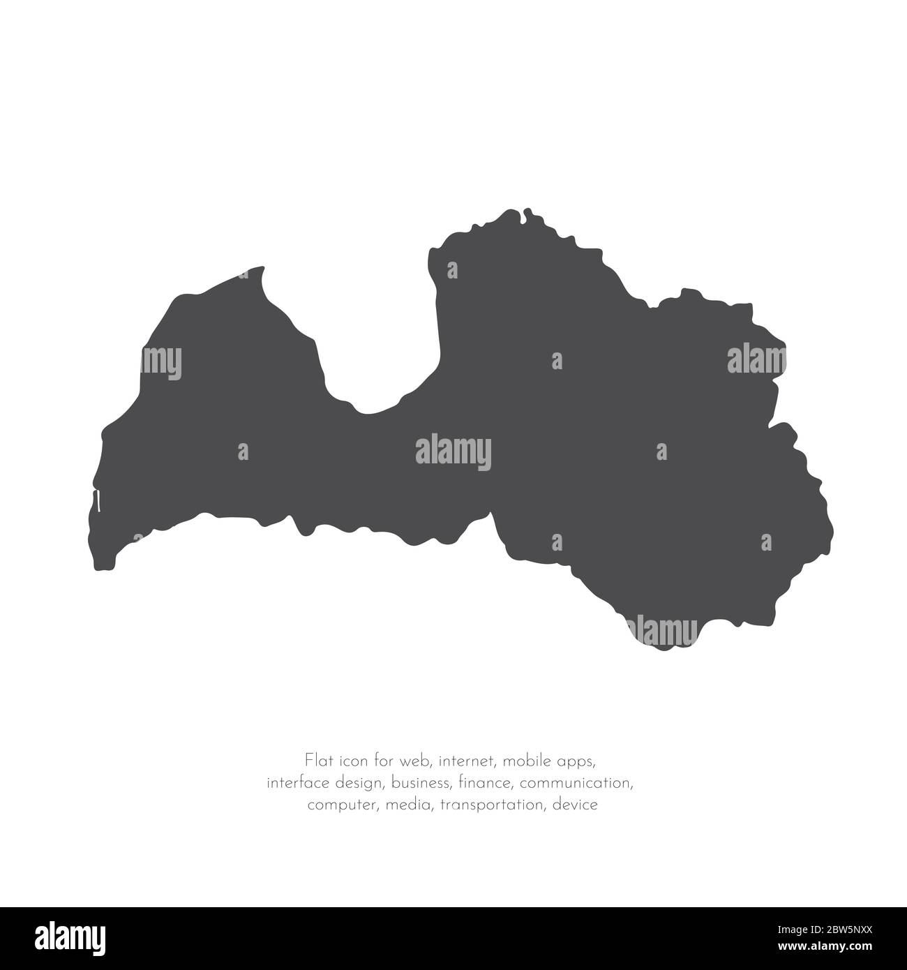 Vector map Latvia. Isolated vector Illustration. Black on White background. EPS 10 Illustration. Stock Vector