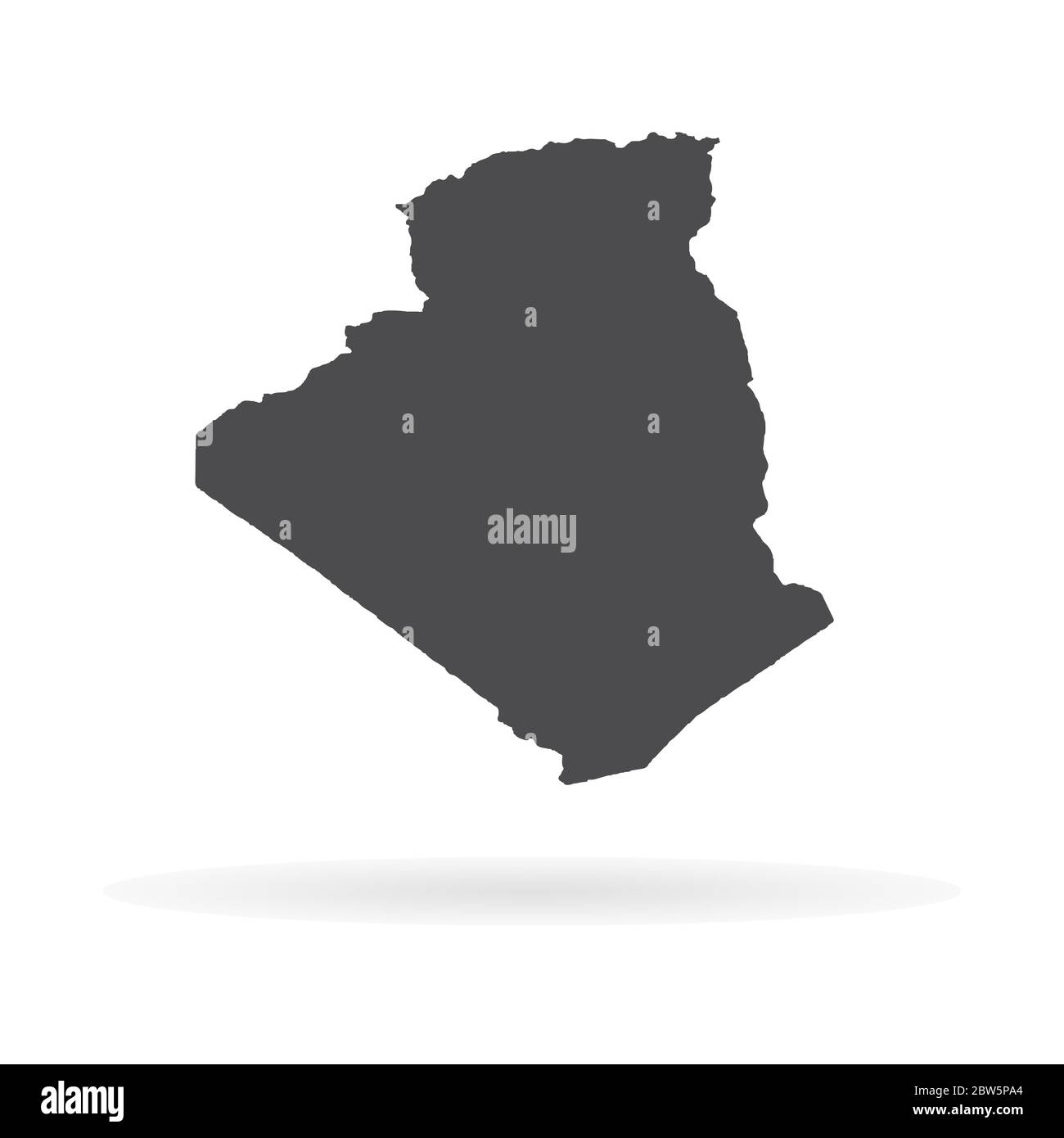 Vector map Algeria. Isolated vector Illustration. Black on White background. EPS 10 Illustration. Stock Vector