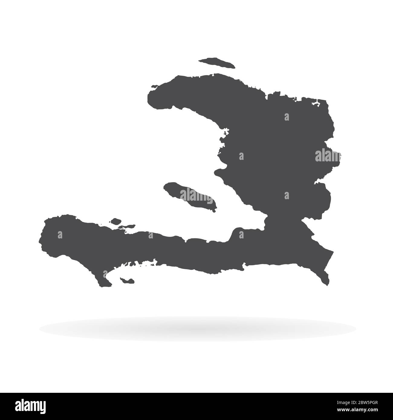 Vector map Haiti. Isolated vector Illustration. Black on White background. EPS 10 Illustration. Stock Vector