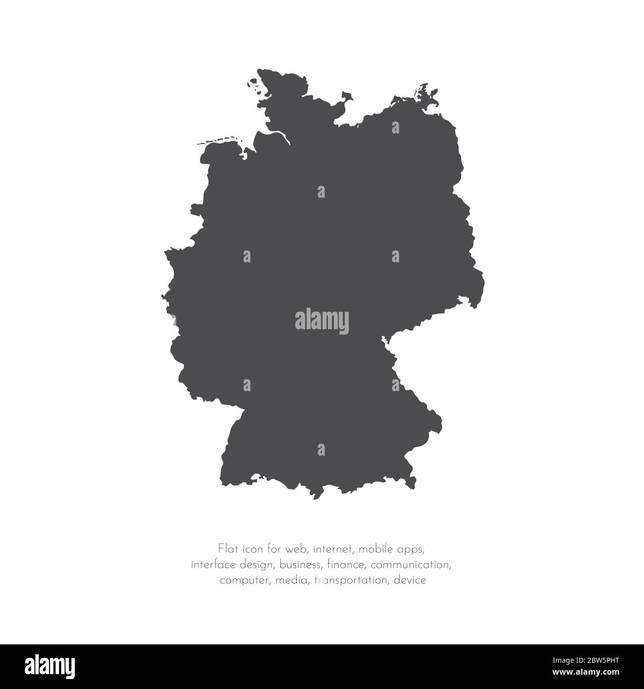 Vector map Germany. Isolated vector Illustration. Black on White background. EPS 10 Illustration. Stock Vector