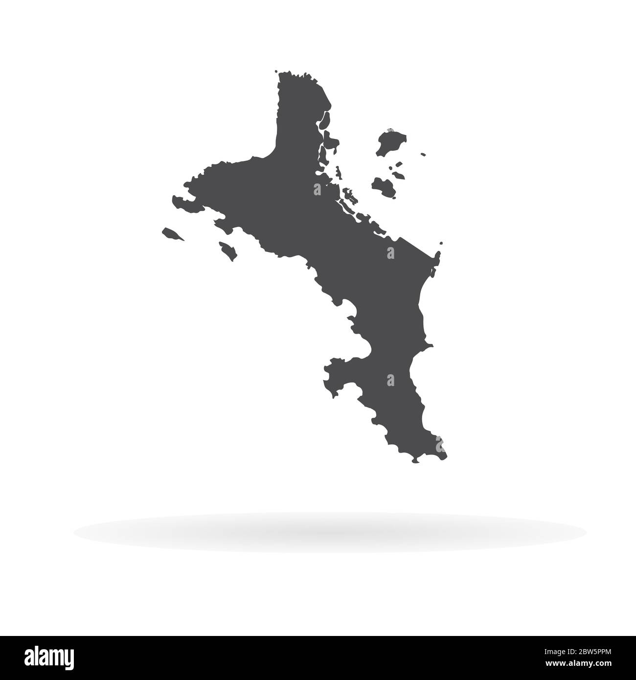 Vector map Seychelles. Isolated vector Illustration. Black on White background. EPS 10 Illustration. Stock Vector