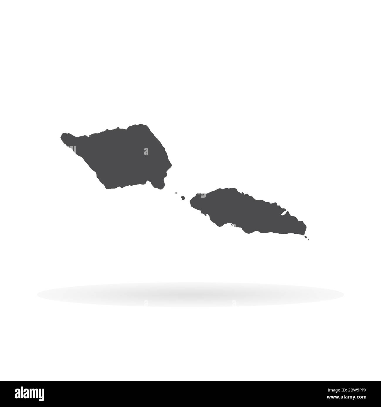 Vector map Samoa. Isolated vector Illustration. Black on White background. EPS 10 Illustration. Stock Vector