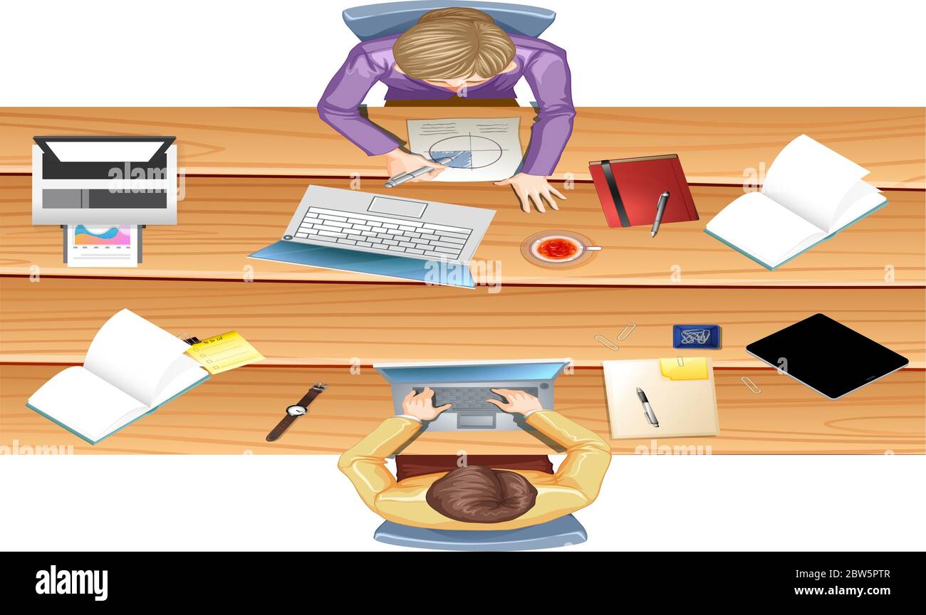 employees are working in office Stock Vector