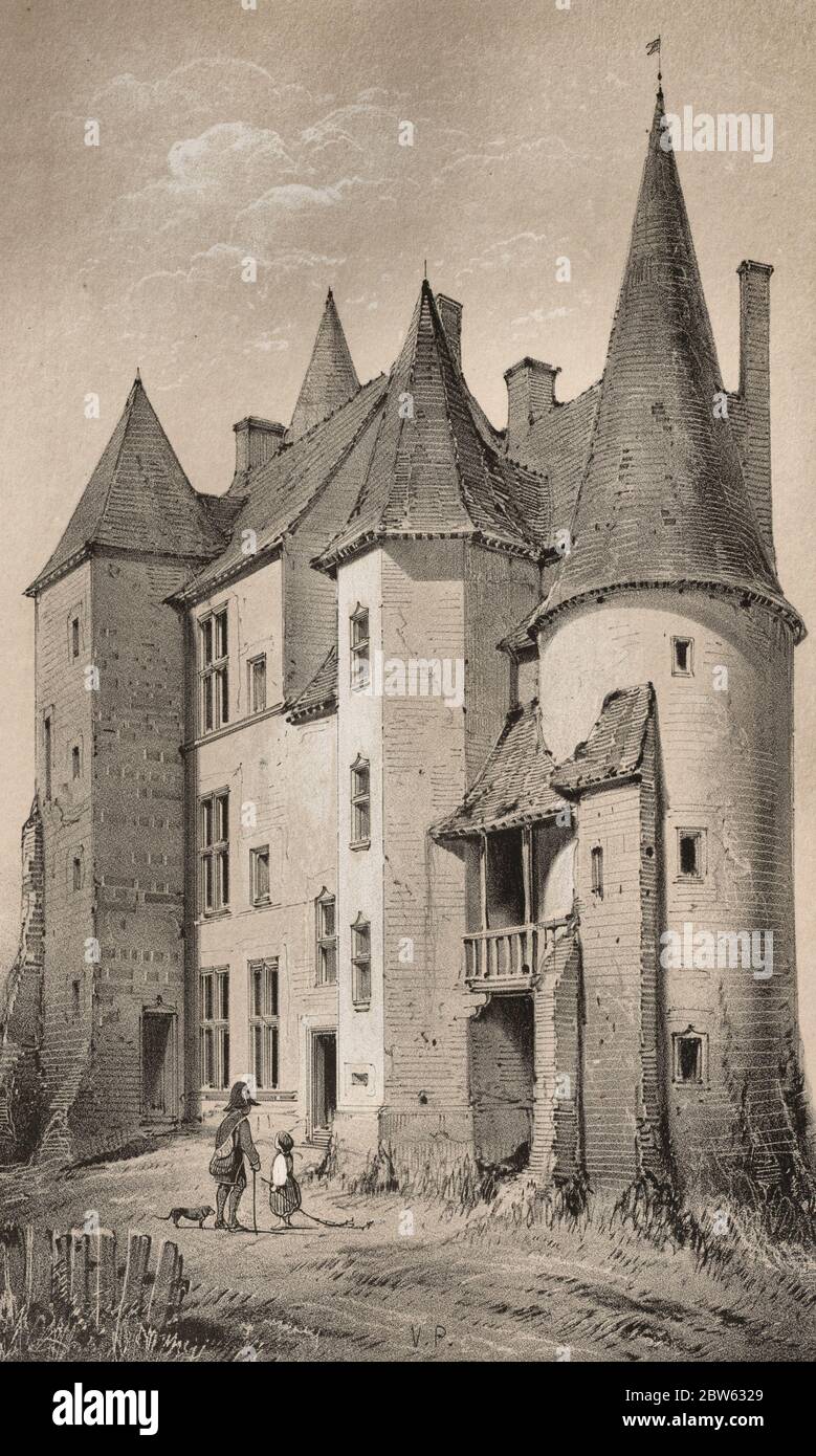 Chateau De Chassy - Victor Petit, circa 1860 Stock Photo