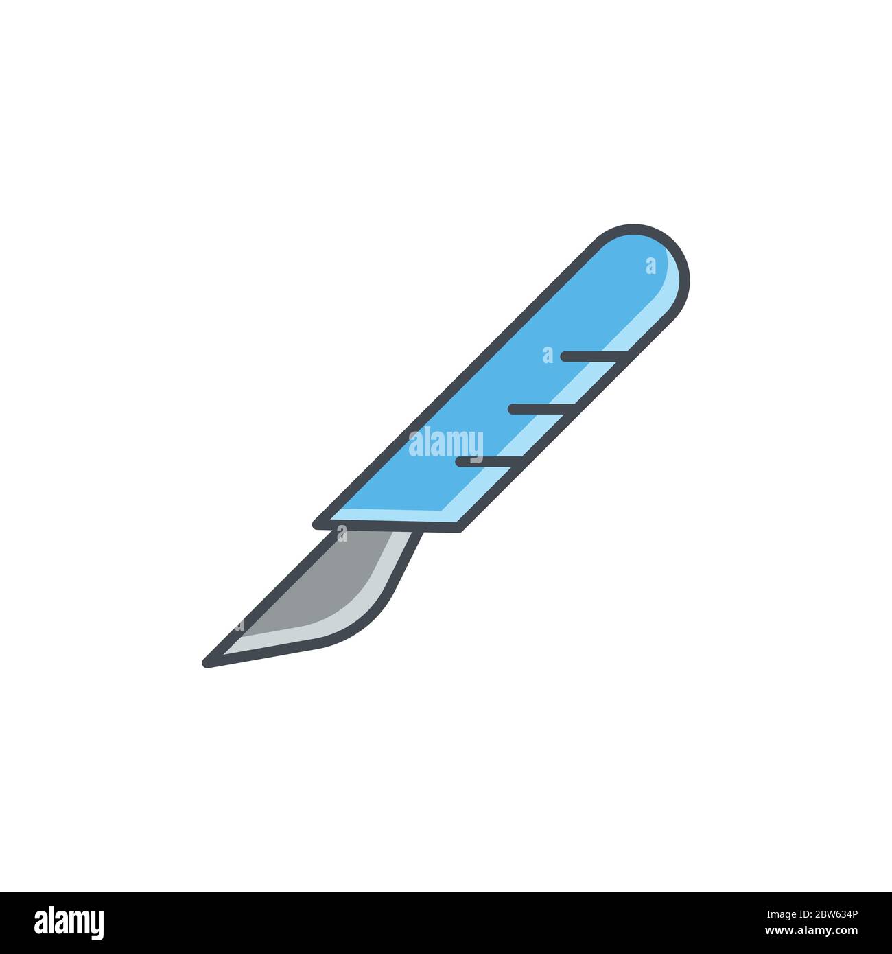 Surgical scalpel vector icon symbol medical tools isolated on white