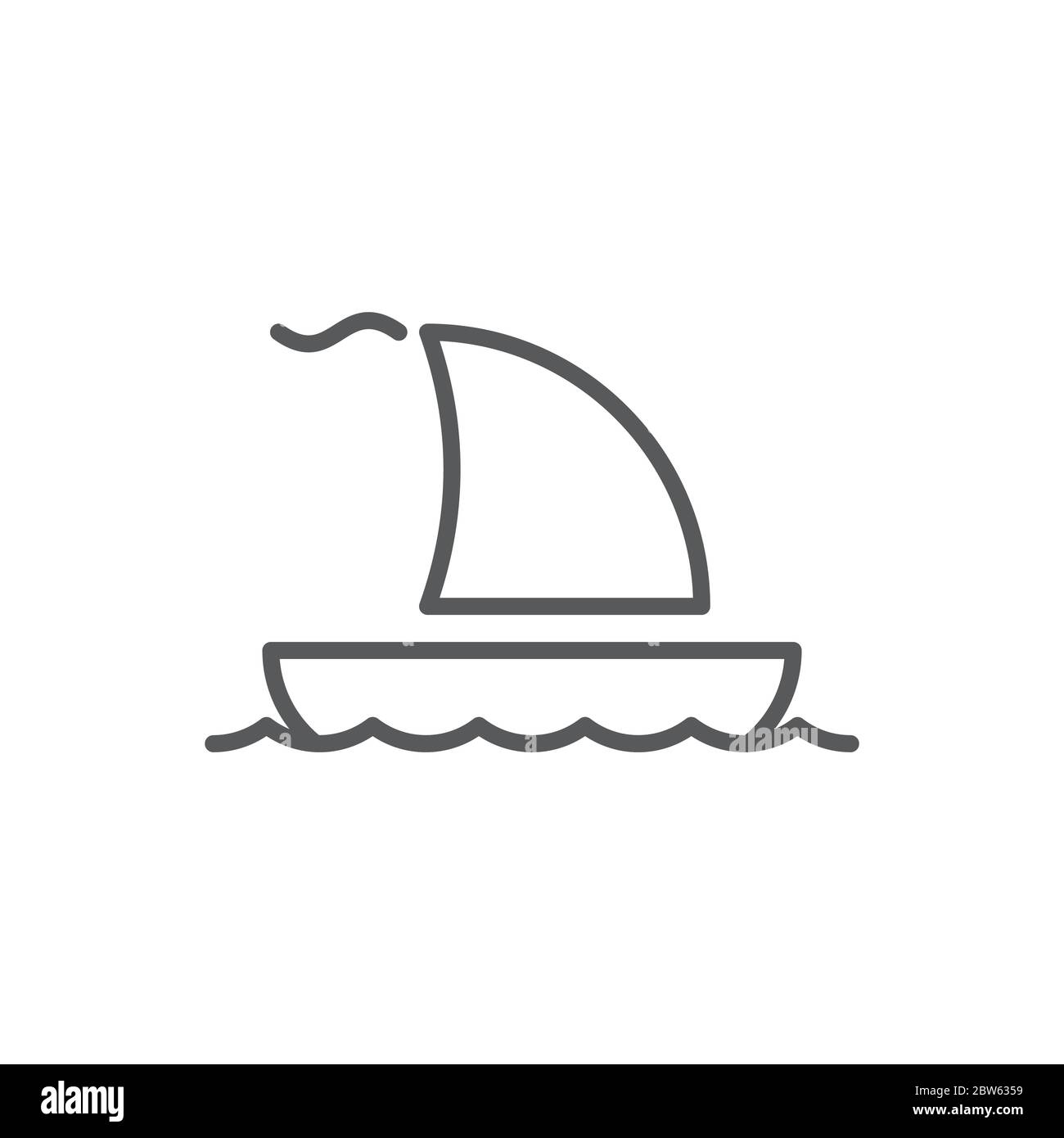 Sailing ship vector icon symbol isolated on white background Stock Vector