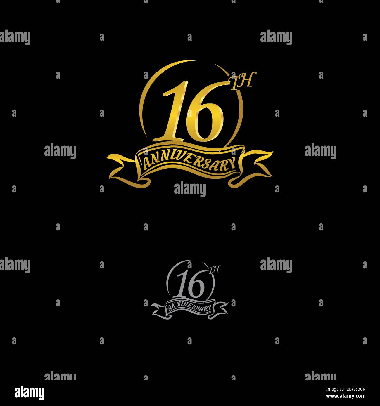 Celebrating the 16th anniversary logo, with gold rings and gradation