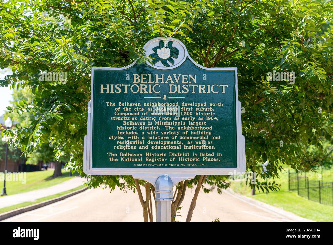 Jackson Ms Usa May 25 2020 Historical Marker Sign For The Behaven Historic District In Jackson Mississippi Which Is On The National Register Of Stock Photo Alamy