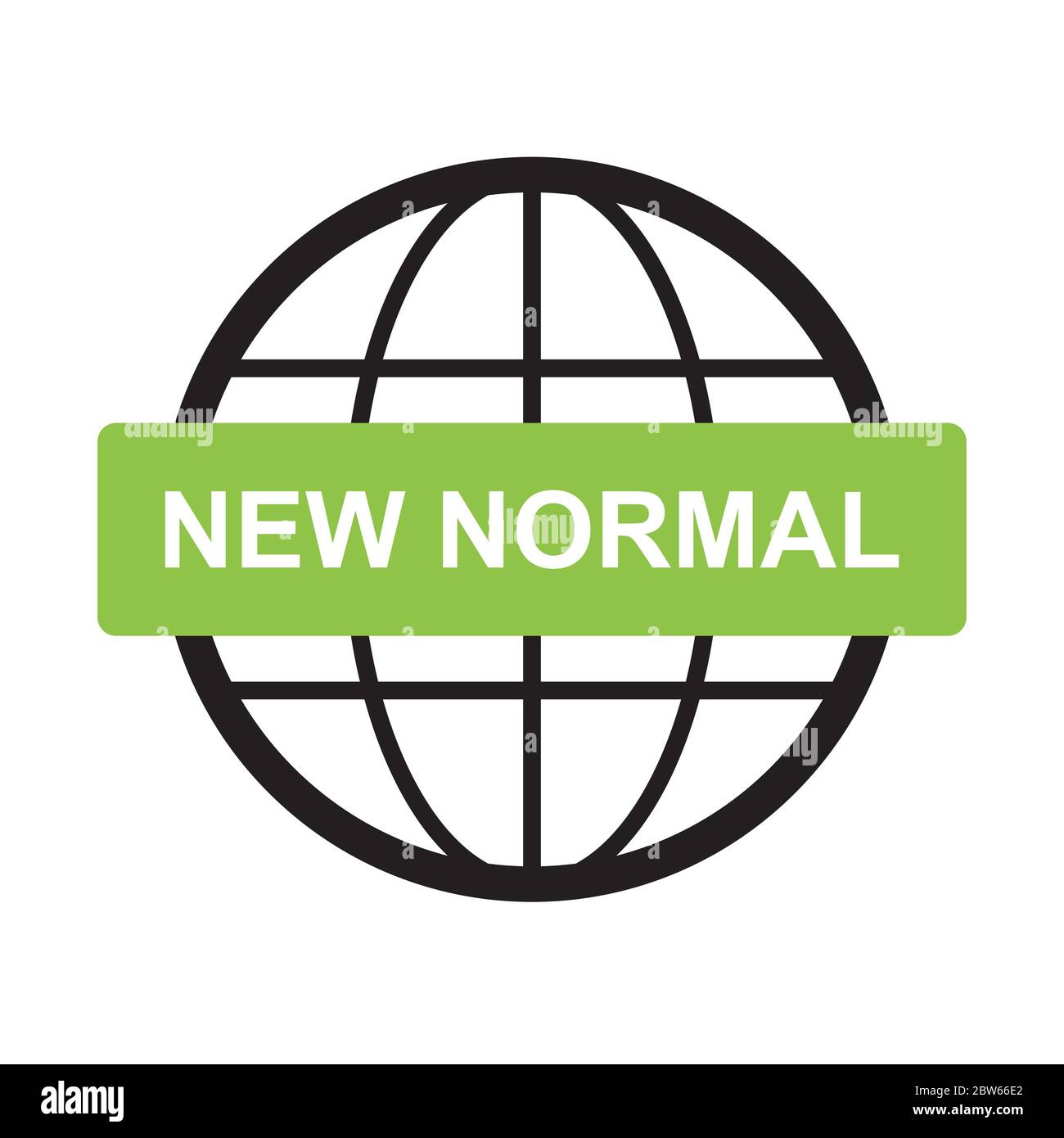 New normal concept word lettering and world globe sign icons for post ...