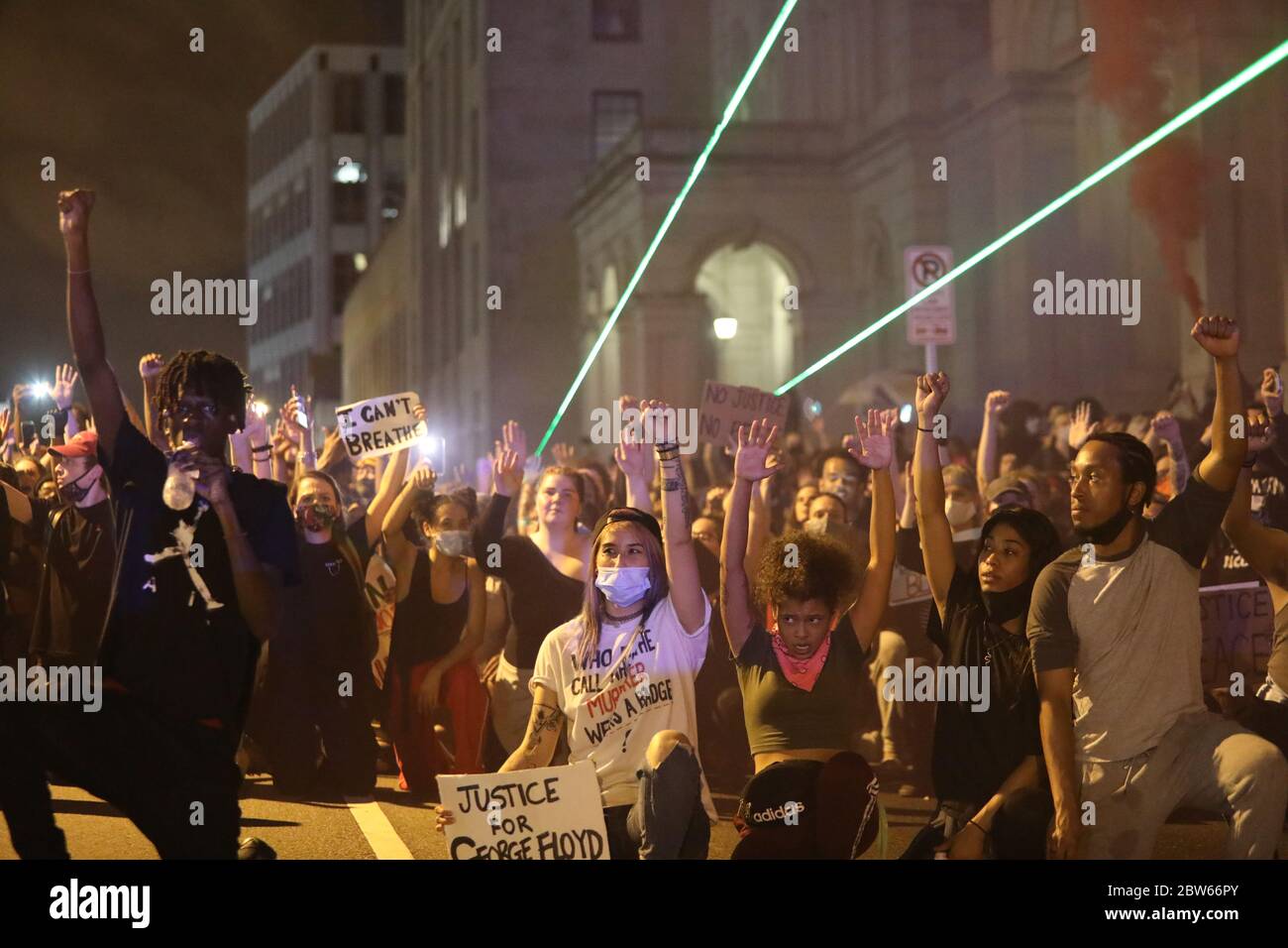 Richmond, VA, USA. 29th May, 2020. In the wake of the death of George Floyd protesters march and clash with police in Richmond. Stock Photo